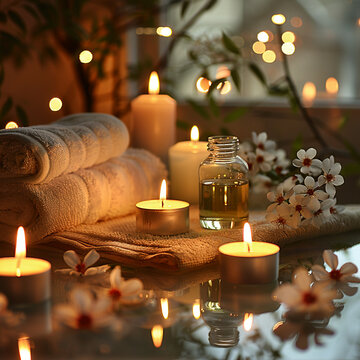 Image showing the full experience of an aromatherapy session capturing the peaceful environment