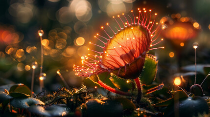Photograph a Venus Flytrap in a natural setting - obrazy, fototapety, plakaty