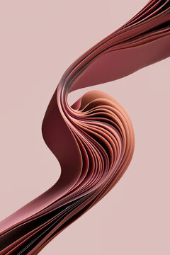 3d abstract render of pink fabric