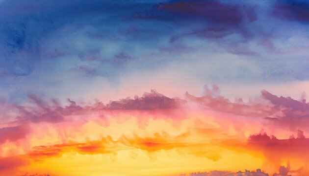 abstract watercolor background sunset sky