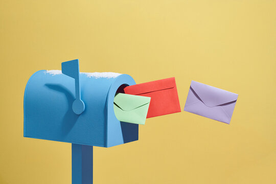 Letters mailbox on colorful background