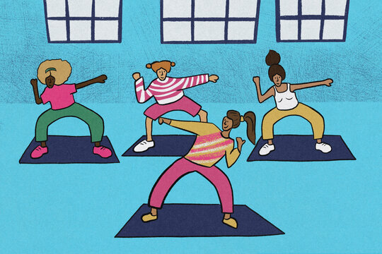 Exercise class illustration