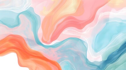 Colorful lines seamless hand drawn pattern with watercolor waves. isolated on white backgrounds. copy space. mockup. multicolor.  - obrazy, fototapety, plakaty