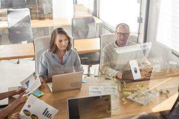 diverse, multiracial group in a coworking office