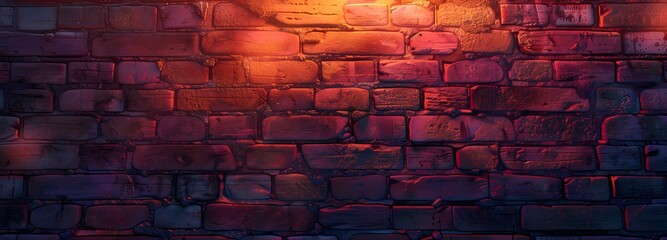 Lush red brick wall for wallpaper, background, banner, presentation. copy space.