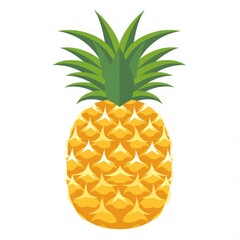 Pineapple sweet summer fruit flat illustration