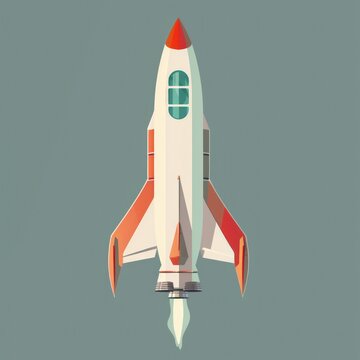 recommend clip art: Spaceship rocket launch flat illustration