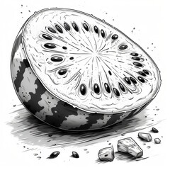 Minimalist watermelon coloring page for kids