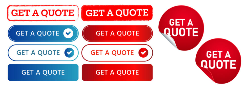 get a quote circle rectangle stamp label sticker and button offer promotion consumer service
