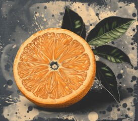 big fruit orange with a plain round sticker