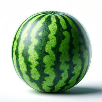 Watermelon isolated on white background. 3d rendering, 3d illustration.