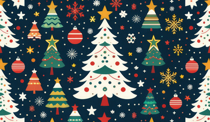 merry christmas pattern or christmas tree with red balls or christmas tree with balls or red christmas tree or christmas seamless pattern with trees or christmas seamless pattern