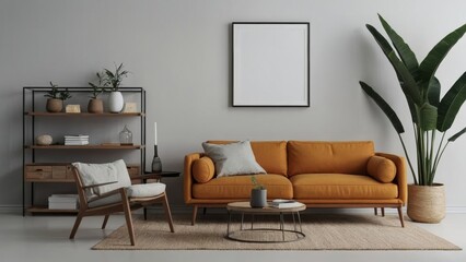 Contemporary living room interior featuring a modern sofa and furniture design in a comfortable home setting