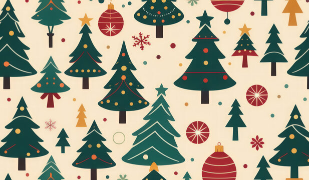 merry christmas background with trees and snowflakes or merry christmas trees and snowflakes or merry christmas background with trees or seamless christmas pattern 