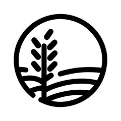 "Rice Field Icon Vector" Portrays A Picturesque Farm Setting, Where Paddy Cultivation Reflects The Harmony Of Nature And Agriculture.