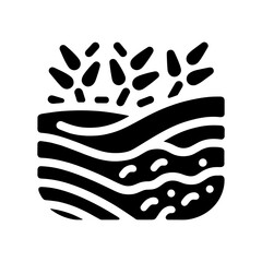 "Rice Field Icon Vector" Represents A Paddy Field, Encapsulating The Essence Of Rural Farm Life In A Simple, Artistic Format.

