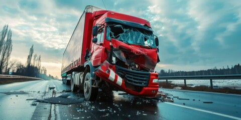 truck accident - obrazy, fototapety, plakaty