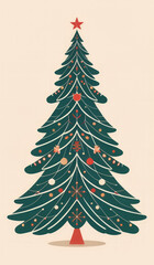 Obraz premium merry christmas background with trees and snowflakes or merry christmas trees and snowflakes or merry christmas background with trees or seamless christmas pattern, christmas card with christmas tree