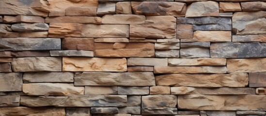 Abstract background of brown stone wall texture pattern.