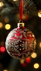 christmas tree decorations or christmas tree decoration or red christmas ball