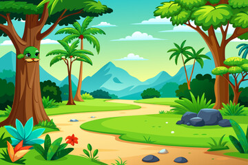 Naklejka premium jungle background is tree