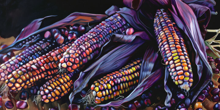 a painting of purple corn, generative AI