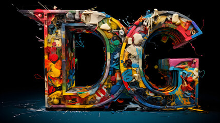 Artful and Dynamic Representation of DG Alphabet in Vibrant Colors and Textures