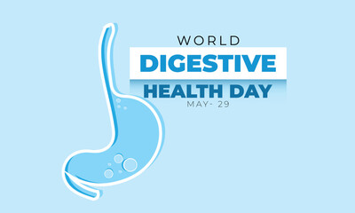 World Digestive Health Day. background, banner, card, poster, template. Vector illustration.