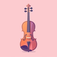 Fototapeta premium Violin Viola Flat Illustration Design. Colorful Fiddle contrabass symbol
