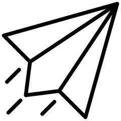 paper plane icon illustration design with outline