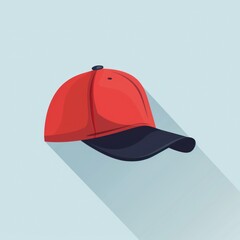 red baseball cap side view flat illustration design