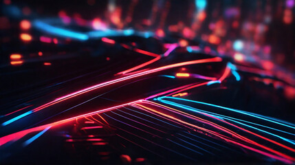Neon abstract laser lighting