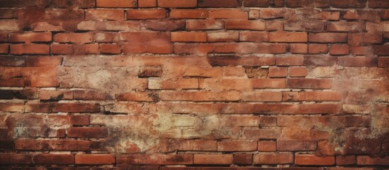 Aged Brick Wall Background Texture in Warm Colors