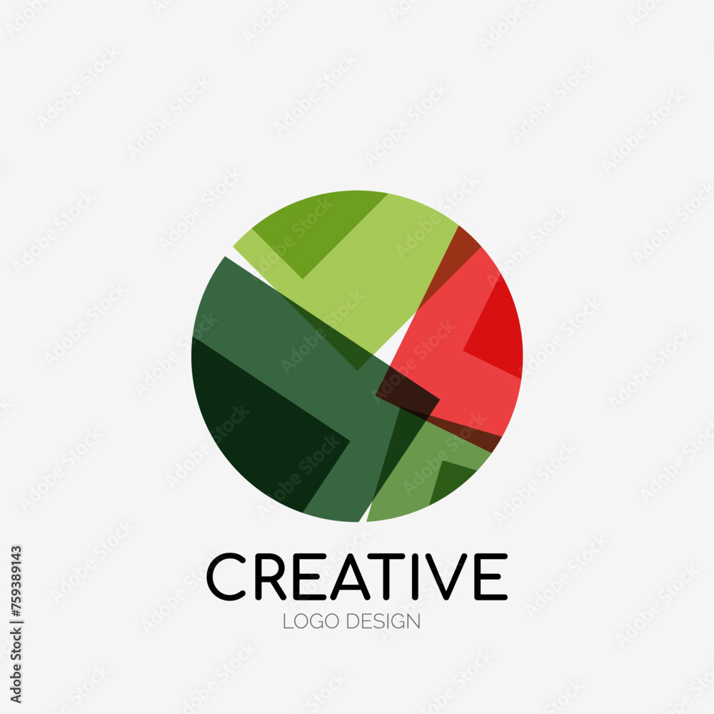 Aufkleber Modern abstract logo design. Geometric vector art. Clean overlapping lines and abstract shapes. Perfect for modern brand