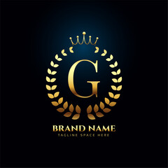 Fototapeta premium letter G concept logo design in golden premium style