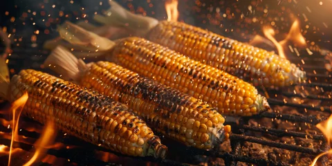 Fotobehang grilled corn, generative AI © VALUEINVESTOR