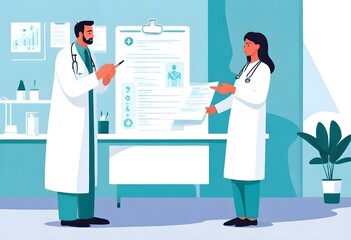 Medical concept with character situation Doctor