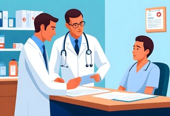 Medical concept with character situation Doctor