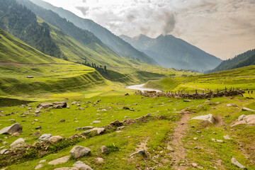 Trekking to Sukhnai village, Warwan Valley, Kashmir, India
