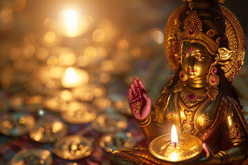 The Kali goddess hold bitcoin investment concept.