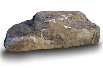 Set of stones white background, Clipping path