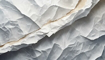 Illustration of crumpled, wet and torn white paper.
 - obrazy, fototapety, plakaty