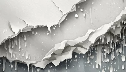 Photo sur Plexiglas Photographie macro Illustration of torn and wet white paper texture. 