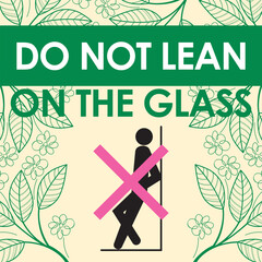 do not lean on the glass signage vector illustration ready to use