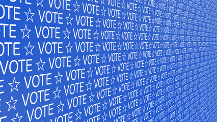Election vote text on blue background creative typography idea for political inspiration