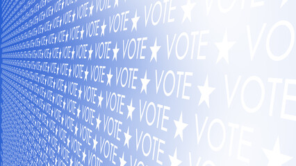Vote word on blue background creative design for presidential election voting infographic banner - obrazy, fototapety, plakaty