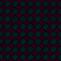 hand drawn burgundy and aquamarine striped squares. black repetitive background. vector seamless pattern. geometric fabric swatch. wrapping paper. design template for textile, linen, home decor