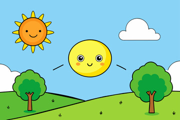 Fototapeta premium sun sky background is tree