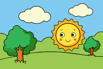 Fototapeta premium sun sky background is tree