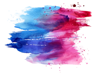 abstract watercolor paint splash texture on transparent background